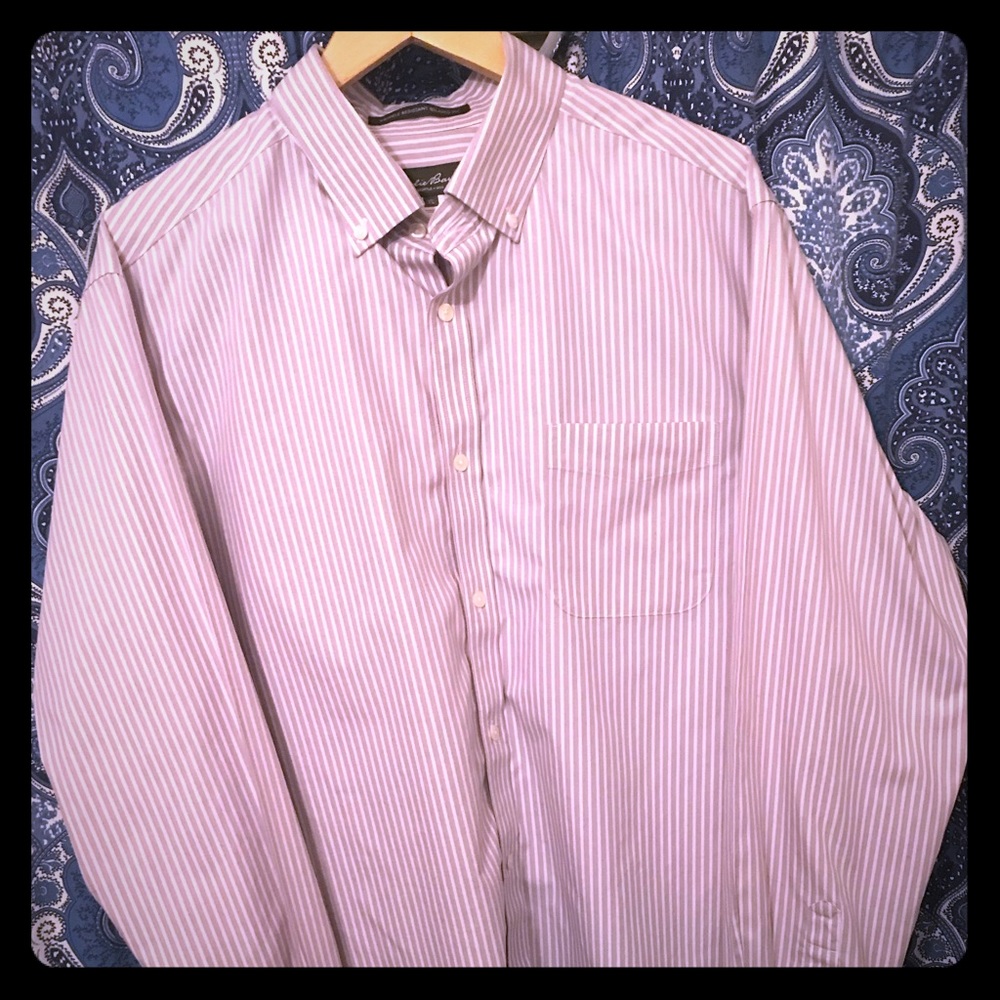 Eddie Bauer Purple/White Dress Shirt